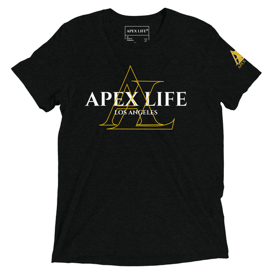 Apex Life®  Black Gold White LA Short sleeve Tri-blend T